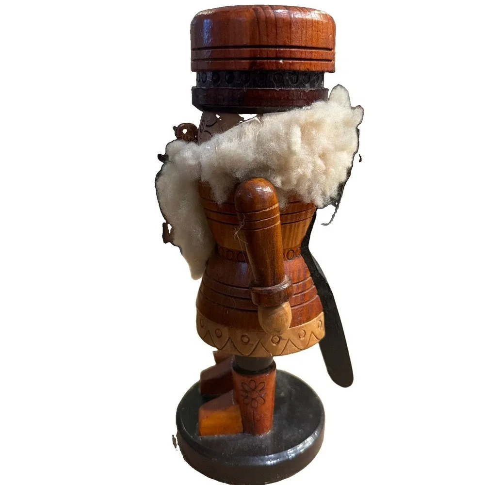 Erzgebirge German Hand Carved Natural Wood Nutcracker Vintage 10